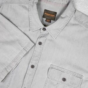 Northwest Territory Gray Chambray Short Sleeve Button Up Shirt Mens XXL
